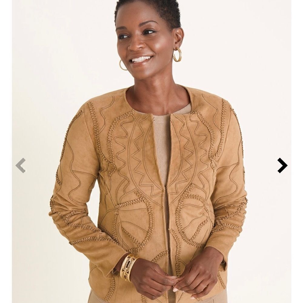 Chicos artisan faux suede jacket.  Chicos 0 ( 2-4)
